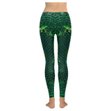 Netting of Existence Multi-Dimensional Leggings(Green) Low Rise Leggings (Model L05)