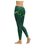 Netting of Existence Multi-Dimensional Leggings(Green) Low Rise Leggings (Model L05)