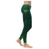 Netting of Existence Multi-Dimensional Leggings(Green) Low Rise Leggings (Model L05)